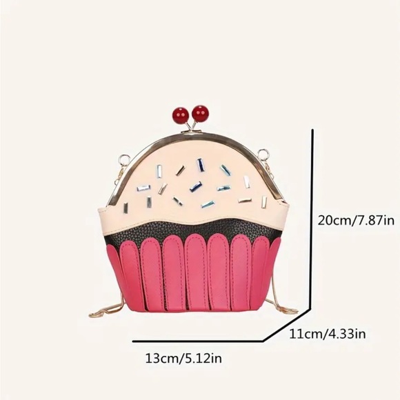 Pink Sprinkle Cupcake Crossbody Purse - Picture 5 of 5